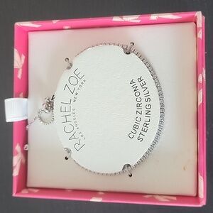 Rachel zoe cubic zirconia, sterling silver bracelet adjustable